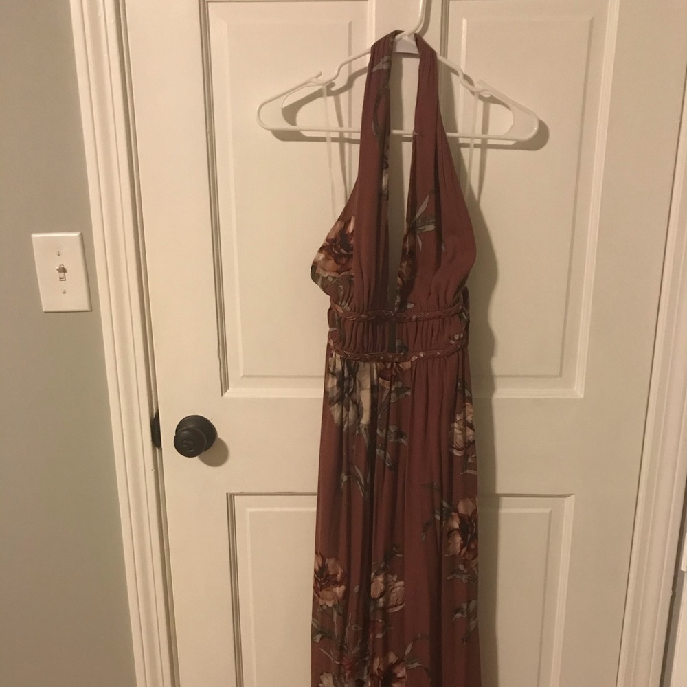 Mauve Halter Maxi Dress